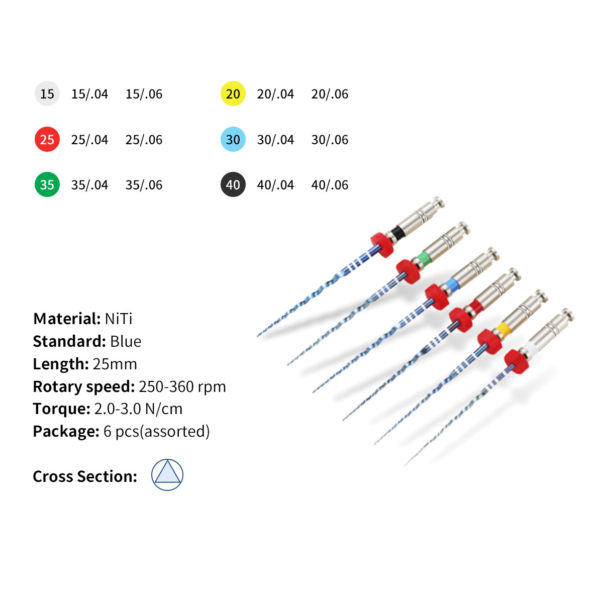 Endo Files AZDENT DENTAL NITI Super Rotary Files SX-F3 Motore Uso - Foto 3