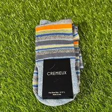 Cremieux Striped Linen Blend Socks Dress Casual Comfort Mens Shoe Size 6-12 1/2