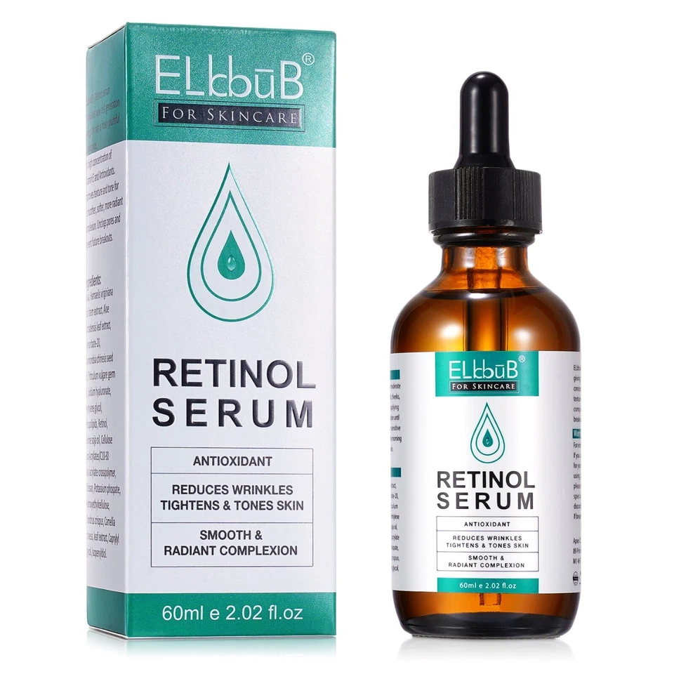 P-BEAUTY Retinol Serum with Vitamin E Anti Wrinkle Anti-Aging Face Serum Organic Vegan 60ml