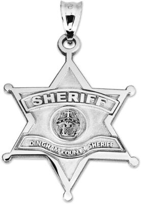 Personalisiertes Sheriff Abzeichen mit Ihrer Abteilung Größe 1 x 1 Zoll Sterlingsilber