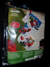 NEW Bucilla Felt Christmas Stocking Kit Snowman Fun in the snow 86441 sequined