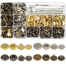 160 Sets Snap Fasteners Durable Metal Snap Button Kit Tool Press Studs with B...