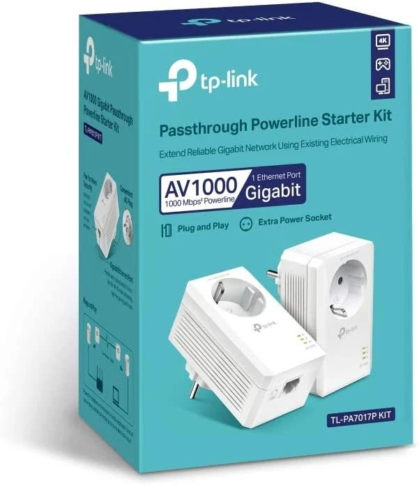 TP-LINK TL-PA7017P KIT PowerLine Network Adapter 1000 Mbps Built-in Ethernet Por - Bild 4 von 4