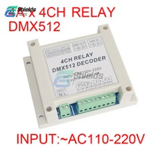 AC110V-220V 4 Channel DMX512 Relay Switch DMX Relay Controller W/ Case For Lamp