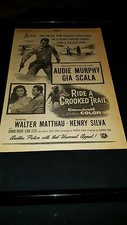 Ride A Crooked Trail Audie Murphy Rare Original 1958 Promo Poster Ad Framed! 