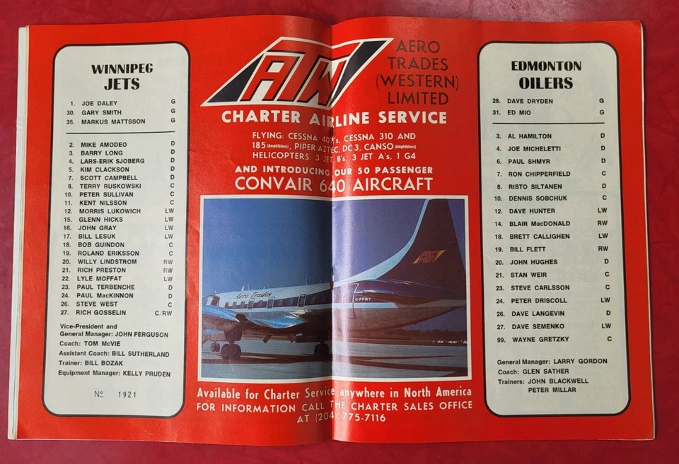 Rare Wayne Gretzky WHA Program From May 16, 1979 WHA Finals Winnipeg Vs Edmonton Foto 2 de 4