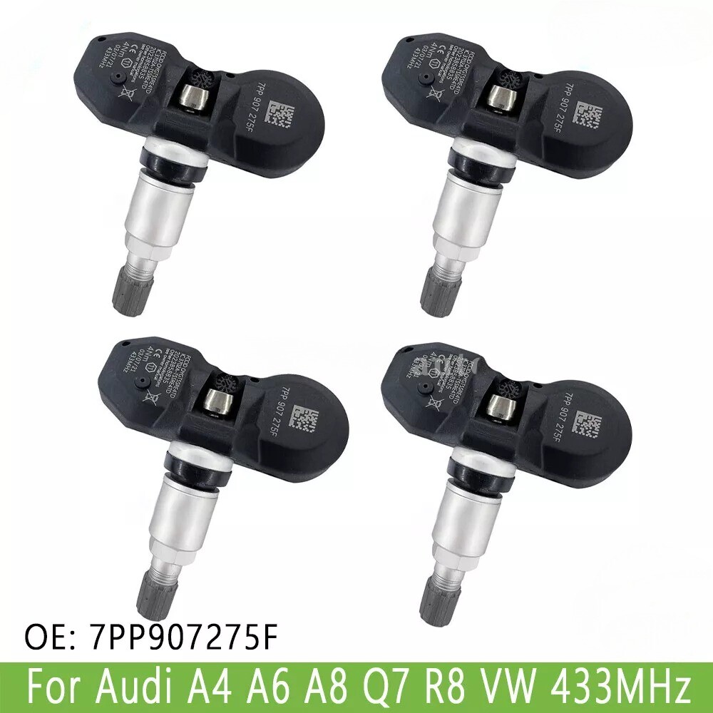 New 4PCS Tire Pressure Sensors OEM 7PP907275F TPMS for Audi A4 A6 A8 VW Q7 R8