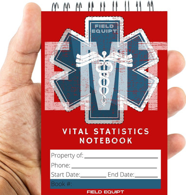 EMT Vital Statistics Notepad - 6 Pack Vitals Notebook for First Responder Note P