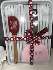 Rae Dunn 3 Piece Baking Set Valentine/wedding 11x16 Sheet Spatula  NEW