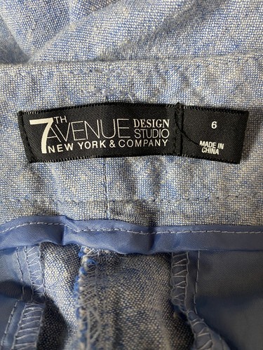 7th Avenue Design Studio NY&C Pants Womens 6 Linen Blend Straight Leg Crop Leg - Picture 11 of 14