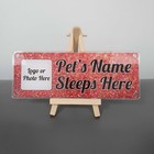 Red Glitter Effect Personalised Pet Plaque-use own photo or a silhouette logo