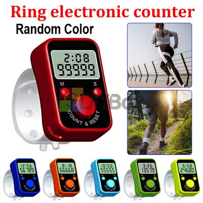 LED Electronic Digital Finger Counter Mini Finger Counter with Time Color Random