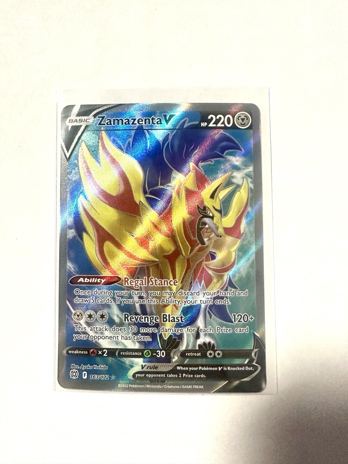 Pokemon Zamazenta V 163/172 Brilliant Stars NM