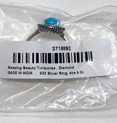 Natural Arizona Sleeping Beauty Turquoise and Blue Diamond Ring