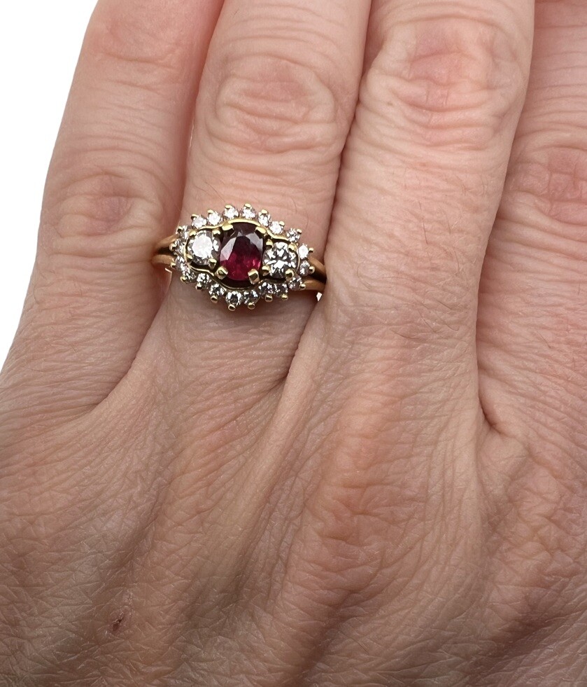 KURT WAYNE LADIES 18K YELLOW GOLD RUBY & DIAMONDS… - image 5