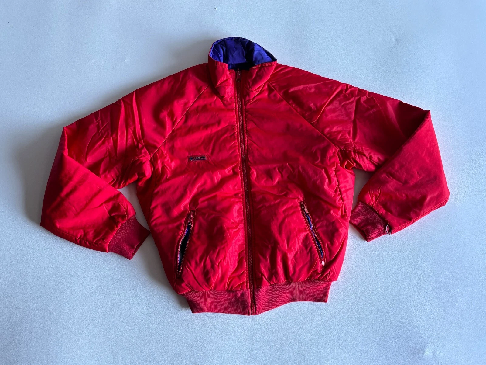 Columbia Reversible Jacket Mens Small Thinsulate 3M Insulated Zip Up Red Vintage