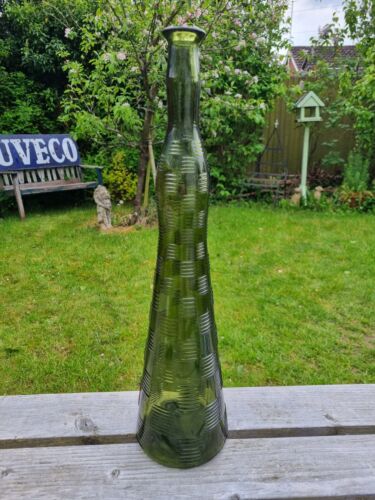Empoli Genie Bottle Green Mid Century 19" Tall Circa 1960s 1970s  - Foto 1 di 13
