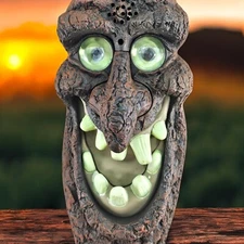 VTG Halloween Tree Face Screaming Motion Activated Light Up Animated Sun Hill