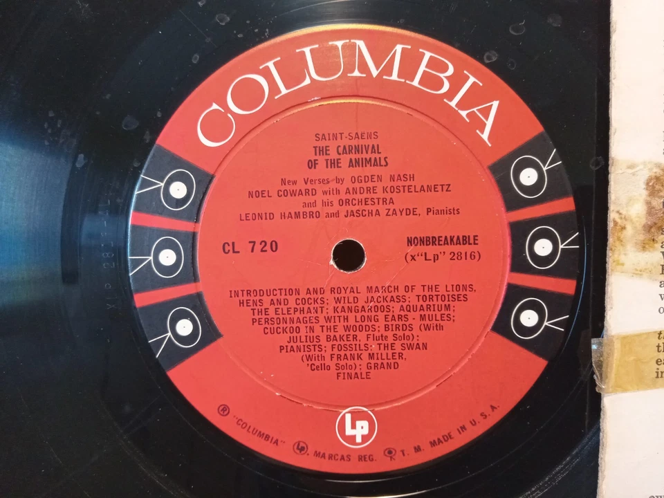 Andre Kostelanetz Peter and the Wolf / Carnival of the Animals LP VG, Columbia Foto 4 de 4
