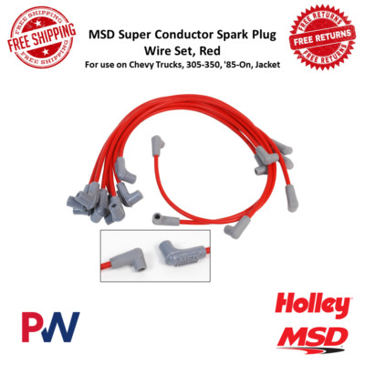 MSD 8.5 mm Super Conductor Spark Plug Wire Set Bolt-on For Chevy Truck 305-350