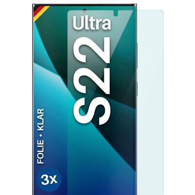 3x Schutzfolie für Samsung Galaxy S22 Ultra Displayschutz HD flexibel kein Glas