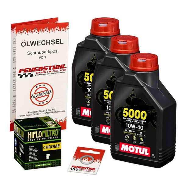 Honda NT 700 V Deauville (RC52) 06-10, Motul 10W40 ÖL + Hiflo Chrom ÖLfilter Set-image