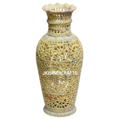 12"H Marble Flower Vase Pot Marquetry Handcrafted Home Decor Christmas Decor - Picture 1 of 2
