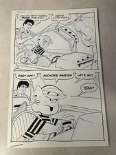 DENNIS THE MENACE #144 original comic art ANCHORS AWAY splash NAVY BATTLESHIP 