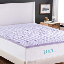 LUCID 2-inch 5 Zone Gel Lavender Scented Memory Foam Mattress Topper Pad - King
