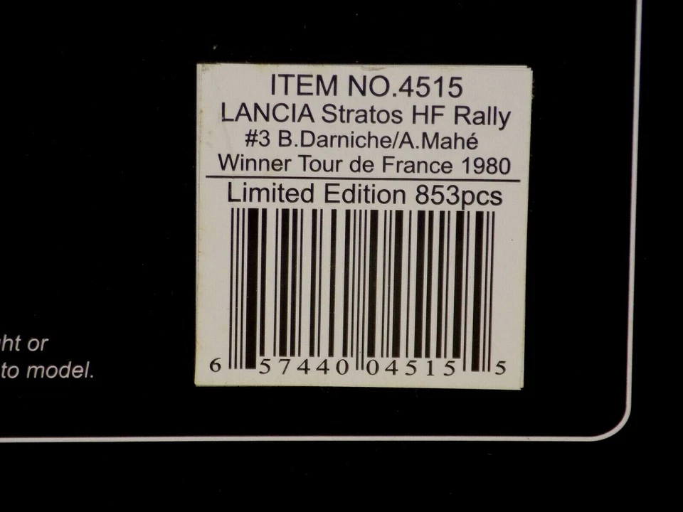 Lancia Stratos HF #3 Darniche Maha 1Er TOUR DE FRANCIA 1980 SUN STAR 4515 1:18 - Imagen 4 de 4