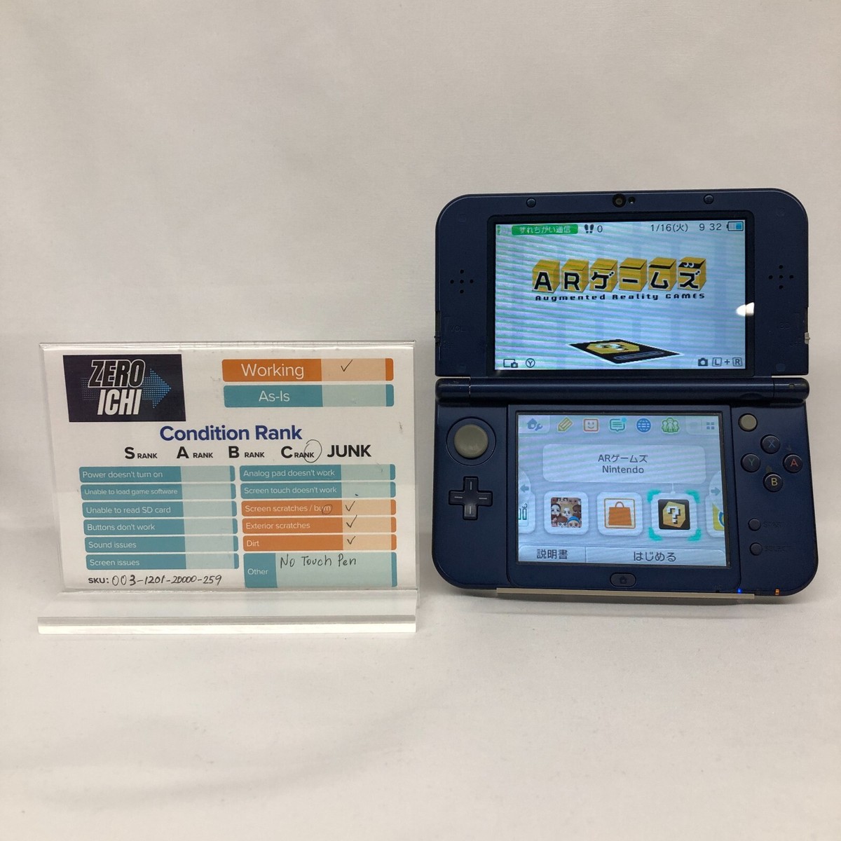 Nintendo New 3DS LL XL Console only Blue NTSC-J Tested 1day 
