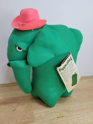 The Veggies Plush Stuffed Animal 1985 Pepperphant Green Pepper Elephant RARE