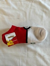 Pokemon Ankle No Show Socks 2-PK Size 4-10 Red Green Girl Boy