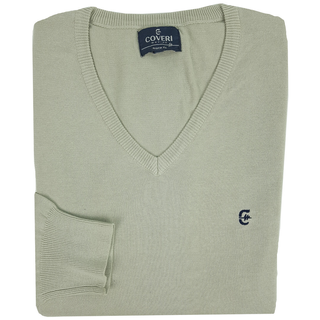 Coveri Primavera Autunno Maglione Uomo Viscosa-Nylon Scollo A V