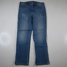White House Black Market 4 Straight Crop Medium Stretch Denim Womens Jeans