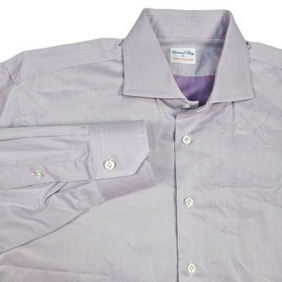 Emanuel Berg Sam Malouf Dress Shirt Mens XXL 100% Cotton Lavender Lilac Spread