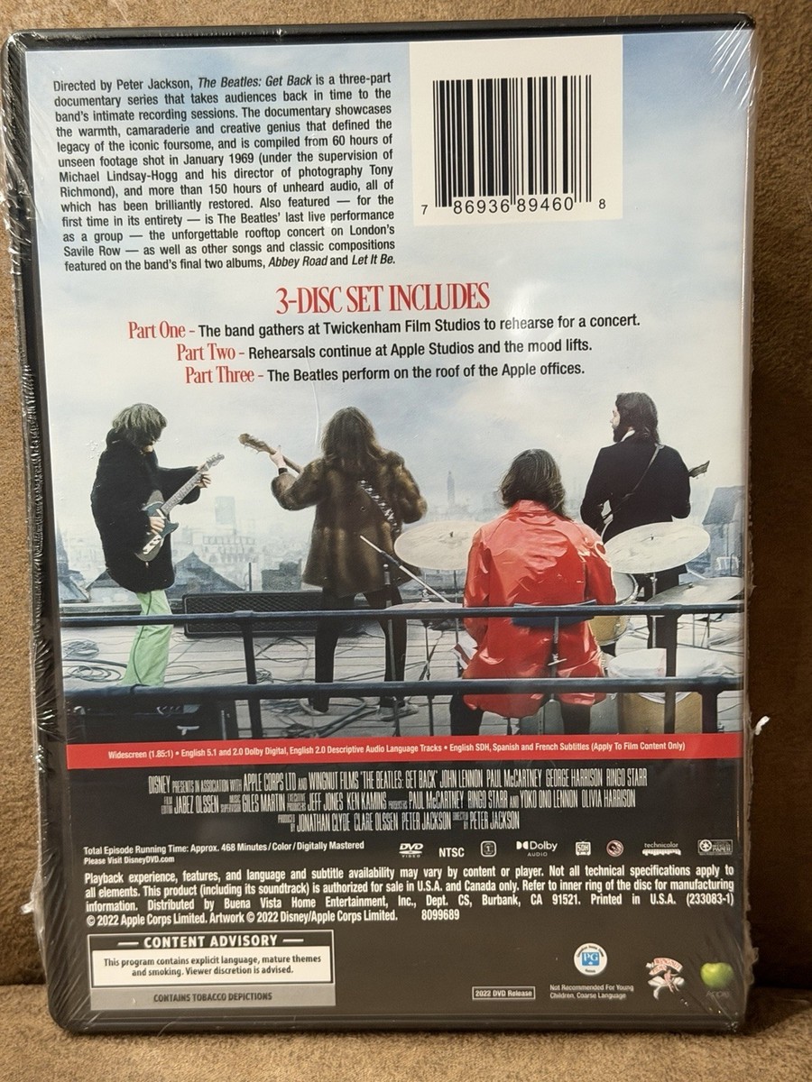 The Beatles: Get Back (DVD, 2021) New 3-Disc Set 786936894608| eBay