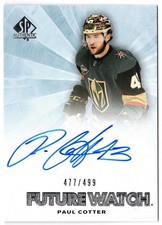 2021-22 SP Authentic 2011-12 Retro Future Watch Auto PAUL COTTER RFWA-PC /499 RC