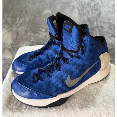 Nike Zoom Prime Hype DF Basketball Shoes Blue Silver Mens 12 High Top 684620-401
