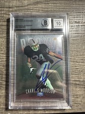 CHARLES WOODSON  Signed Auto 1998 Topps Finest #142 BGS 10 Rookie RC Raiders