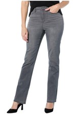 DG2 by Diane Gilman Women's Sleek Denim Bootcut 5-Pocket Jean Gray