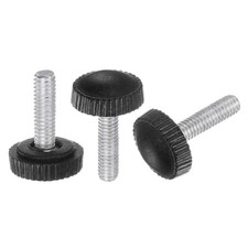 20pcs M4 x 20mm Metric Male Thread Knurled Knob Thumb Screw Clamping Knob Black