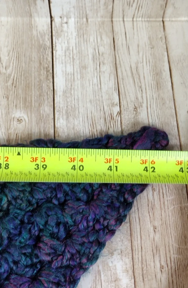 VTG Crochet Shawl Wrap Scarf Triangle Granny Core Blue Purple Yellow - READ - Image 2 of 4