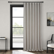 Oatmeal Faux Linen Room Darkening Curtain Panel 100x108 for Living Room