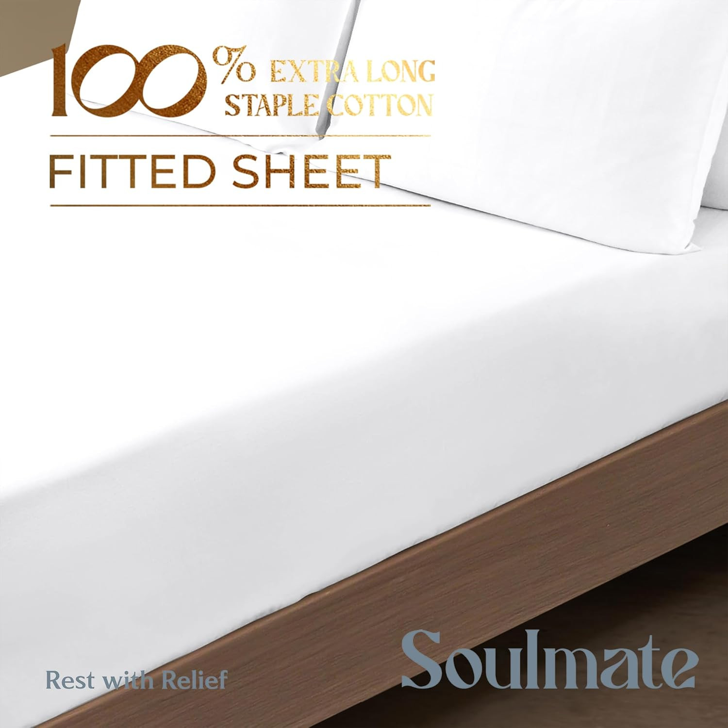 Mayfair Linen 100% Cotton Queen Fitted Sheet Only - 500 Thread Count Cotton