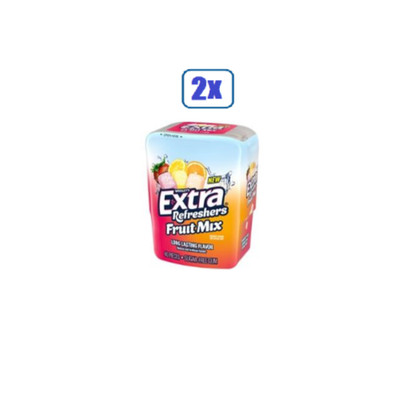 2x Bottles Wrigley's Extra Refreshers Fruit Mix Gum - 40 Per Bottle