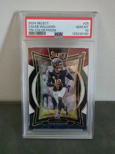 2024 PANINI SELECT CALEB WILLIAMS RC TRI-COLOR PRIZM NO. 25 BEARS PSA 10