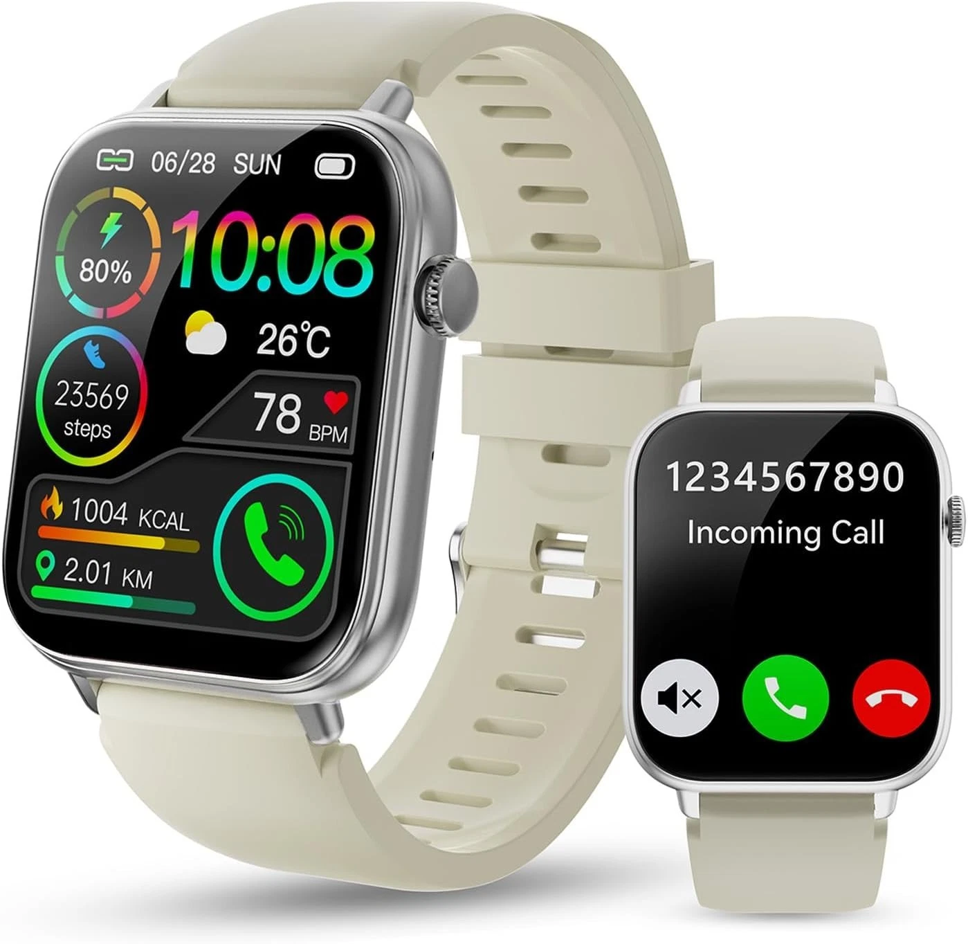 Smart Watch Men Women with Phone Function Wristwatch Bluetooth Fitness Watch