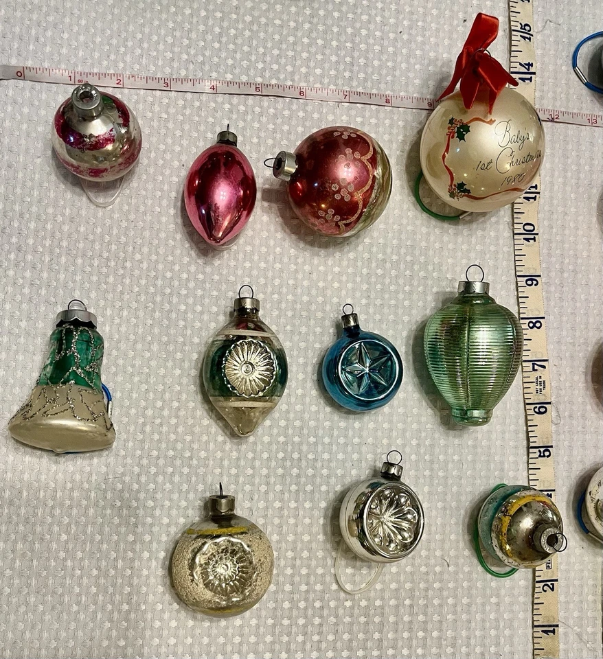 Lote 46 Vintage Brite Brilhante EUA de A e EUA Enfeites de Natal MCM Sinos, Mica, Ombré, UFO - Imagem 4 de 4