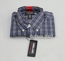 Kirkland Signature Men's Traditional Fit Non-Iron Dress Shirt, Navy, 15.5-34/35